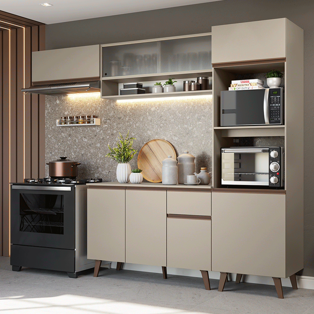 Combo completo de Cocina 260 cm Crema Nice Madesa 04