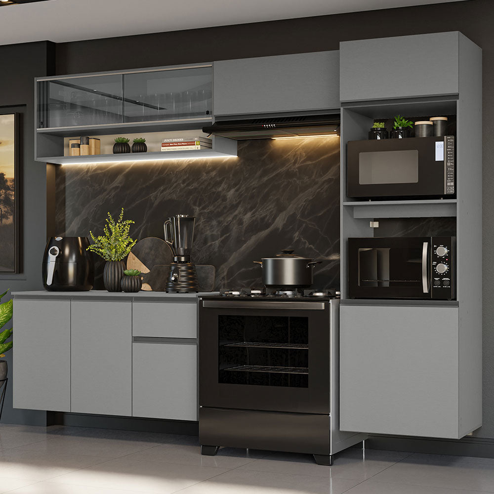 Combo Completo de Cocina Flotante 260 cm Gris Nice Madesa 10