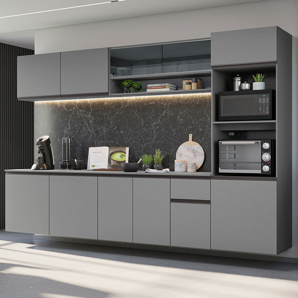 Combo Completo de Cocina Flotante 300 cm Gris Nice Madesa 03