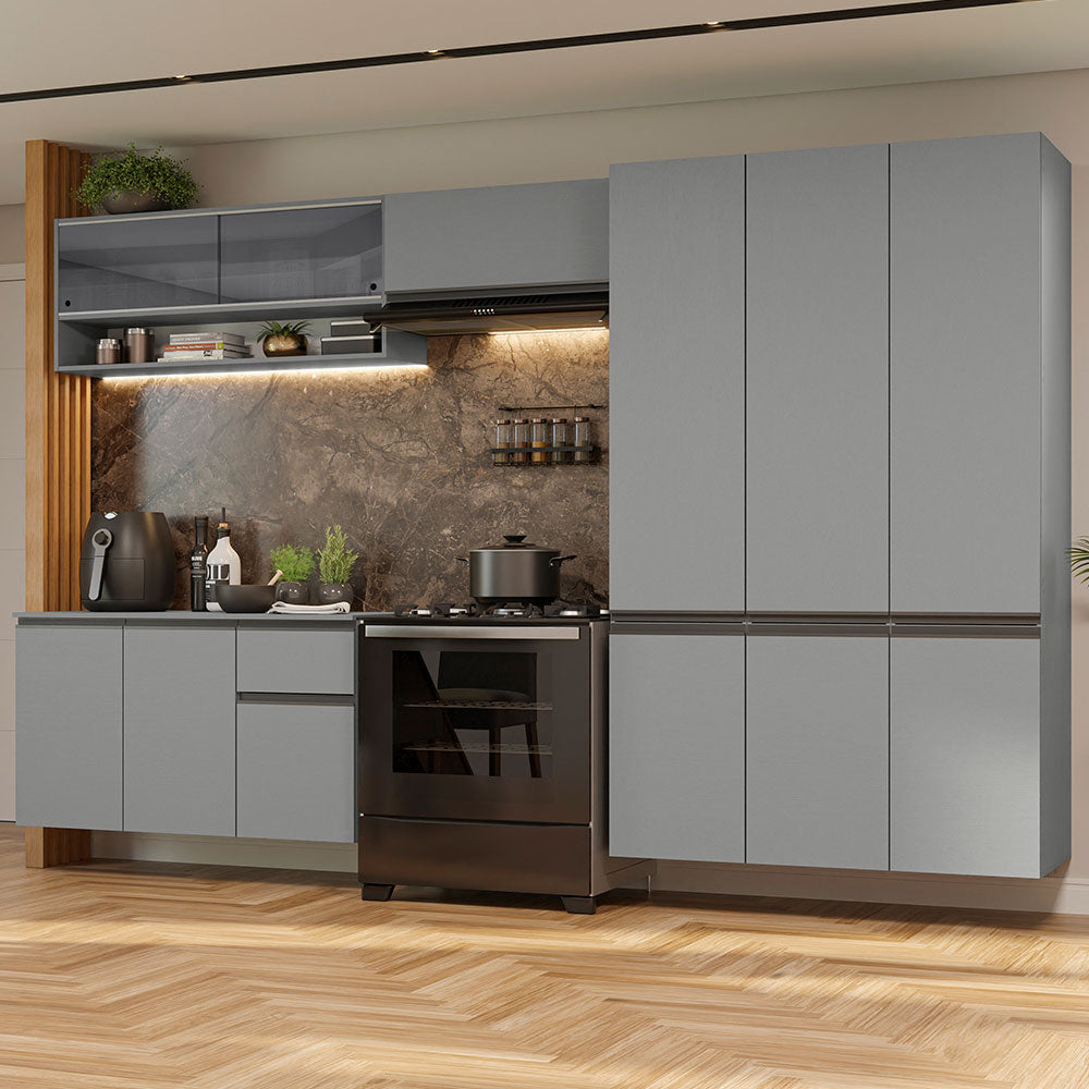 Combo Completo de Cocina Flotante 320 cm Gris Nice Madesa 04
