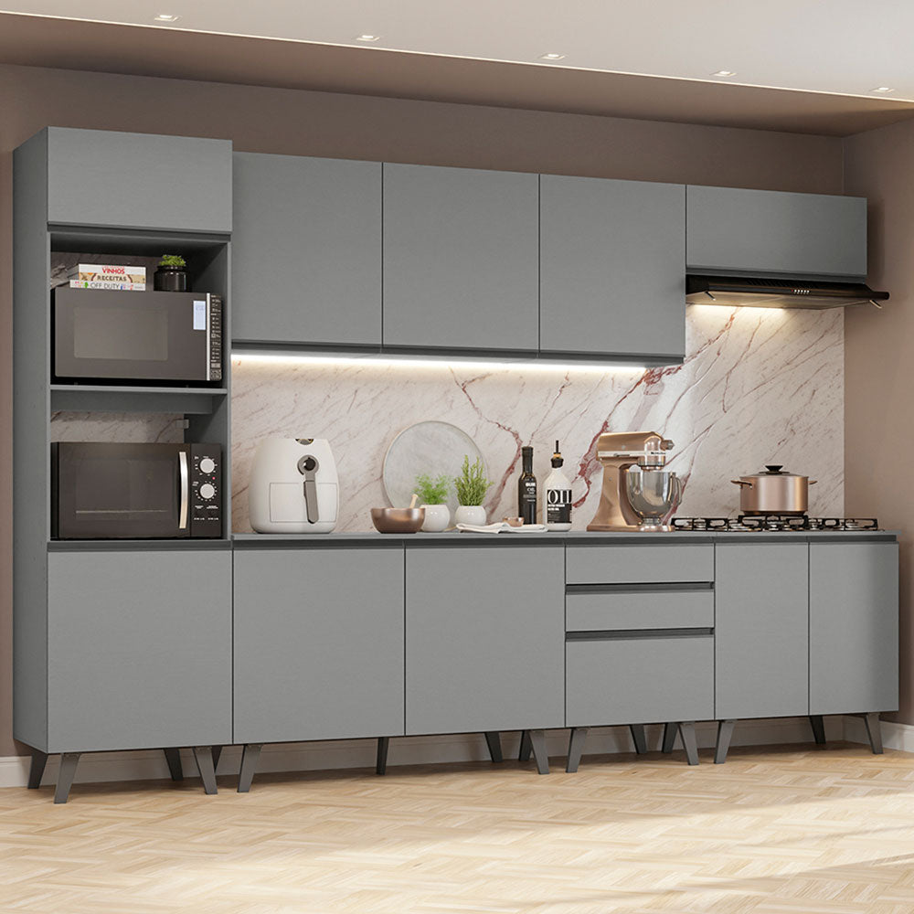 Combo Completo de Cocina 320 cm Gris Nice Madesa 06