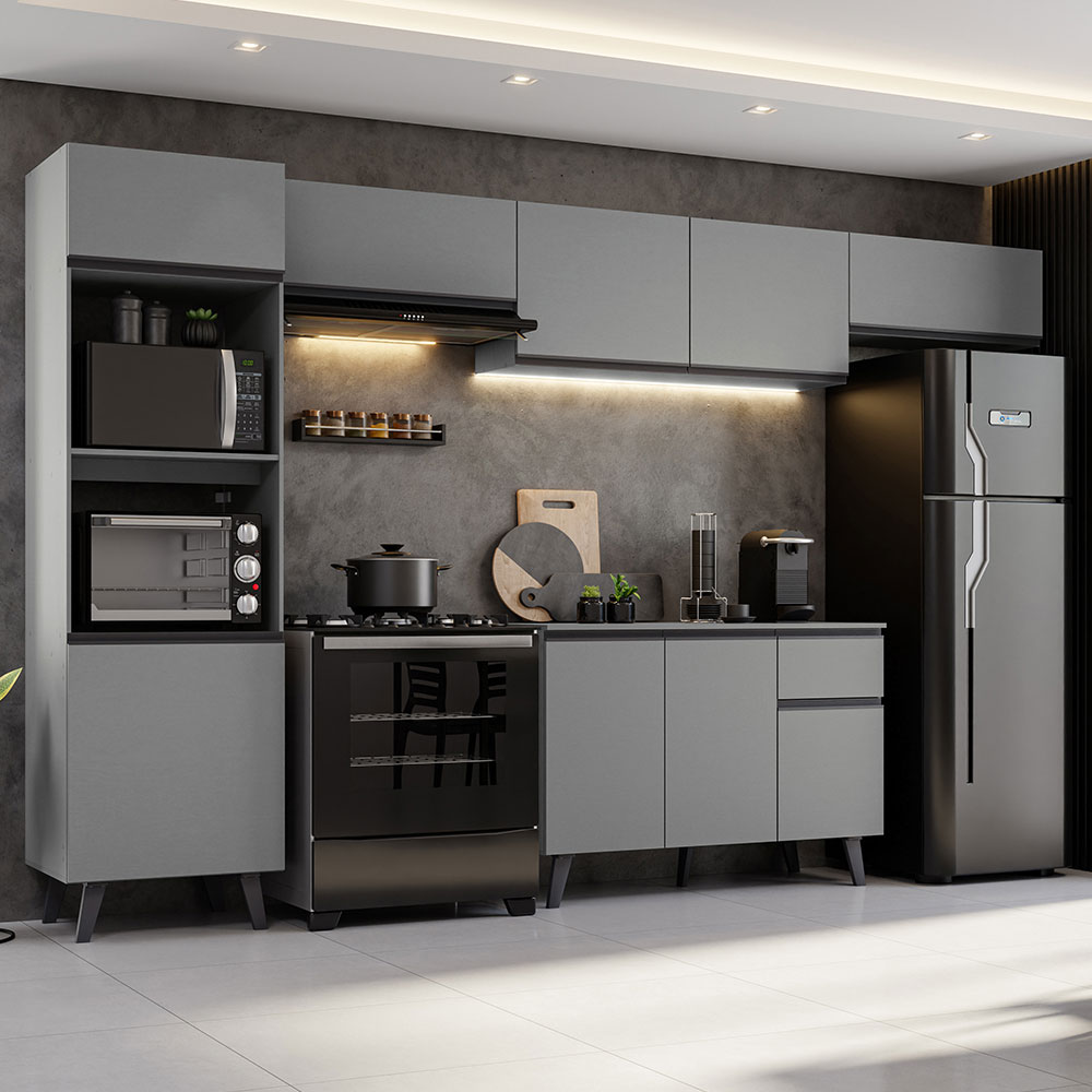 Combo Completo de Cocina 340 cm Gris Nice Madesa 01