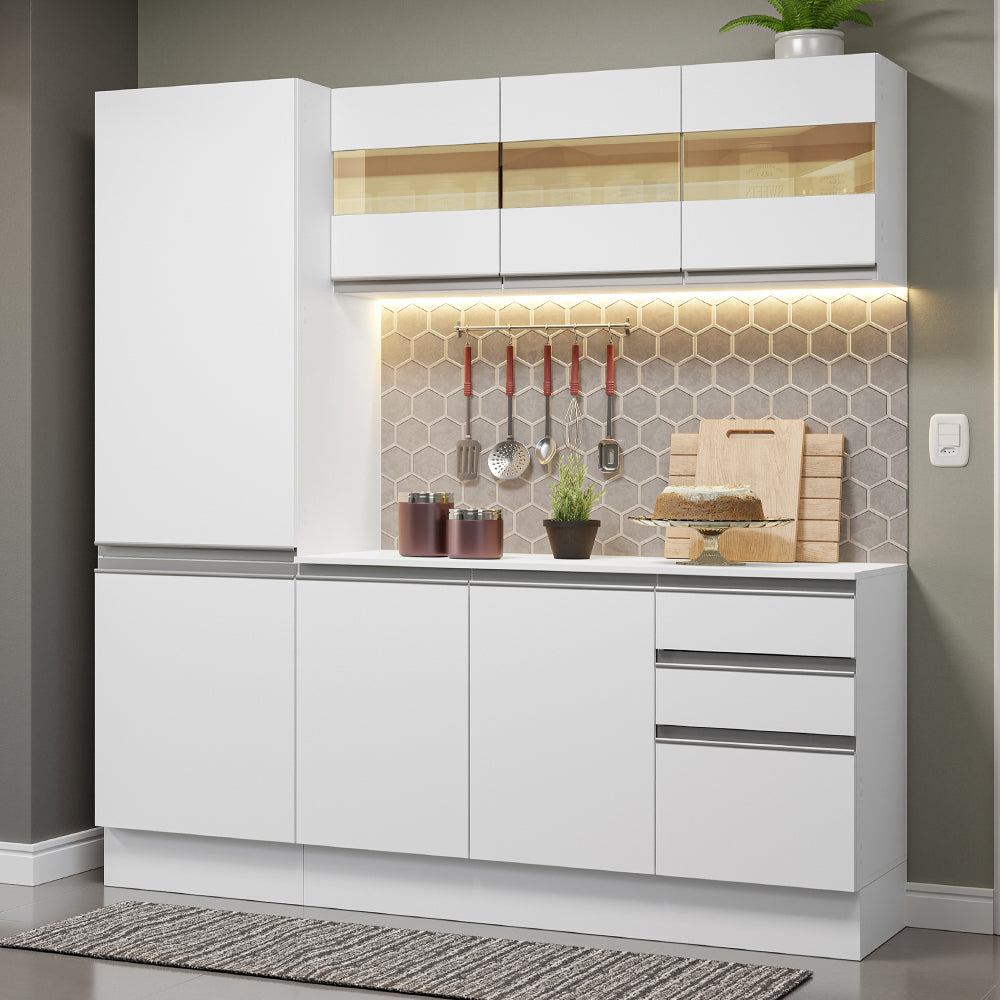 Cocina Compacta 100% MDF 170 cm Blanco Smart Madesa 01