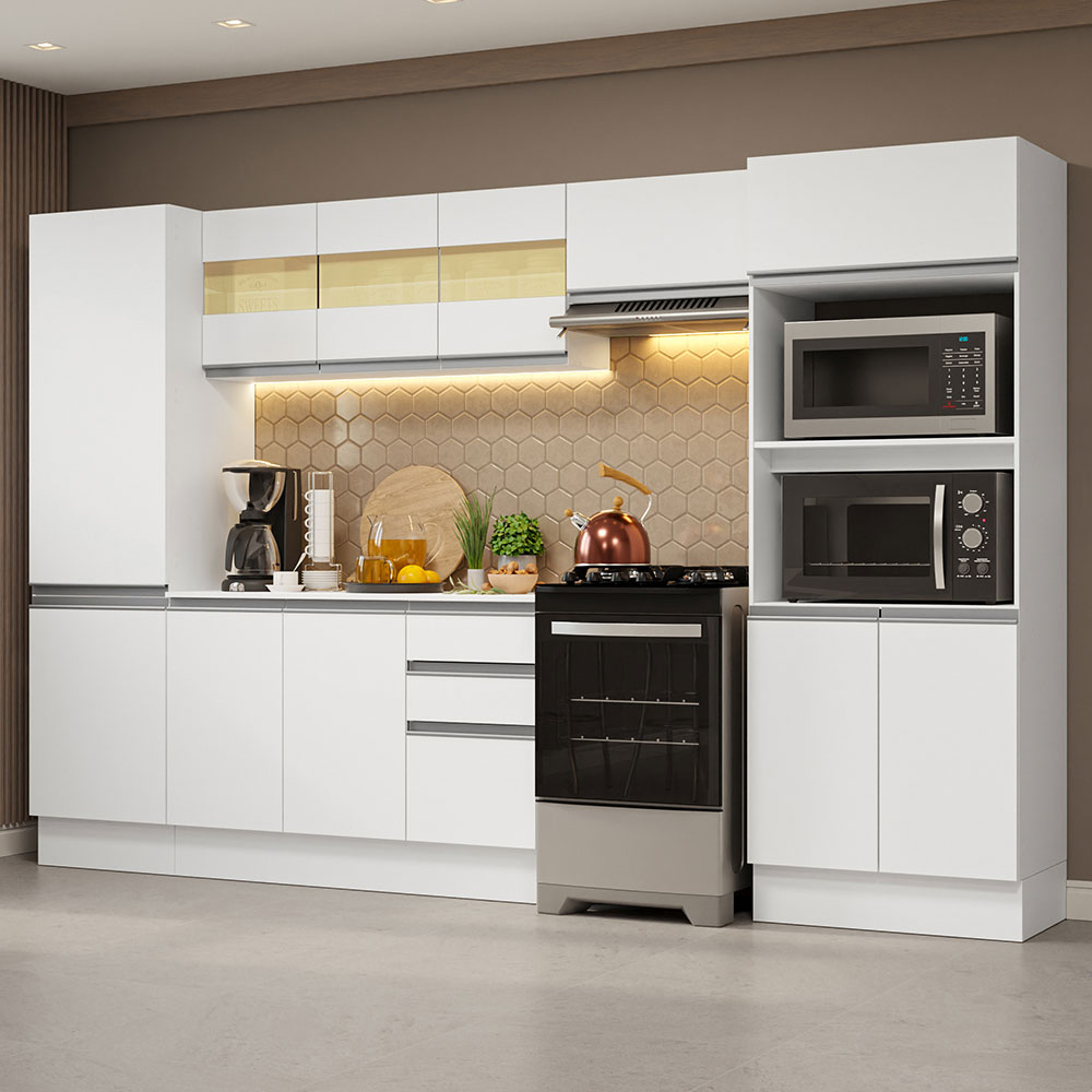 Combo completo de Cocina 100% MDF 300cm Blanco Smart Madesa 03