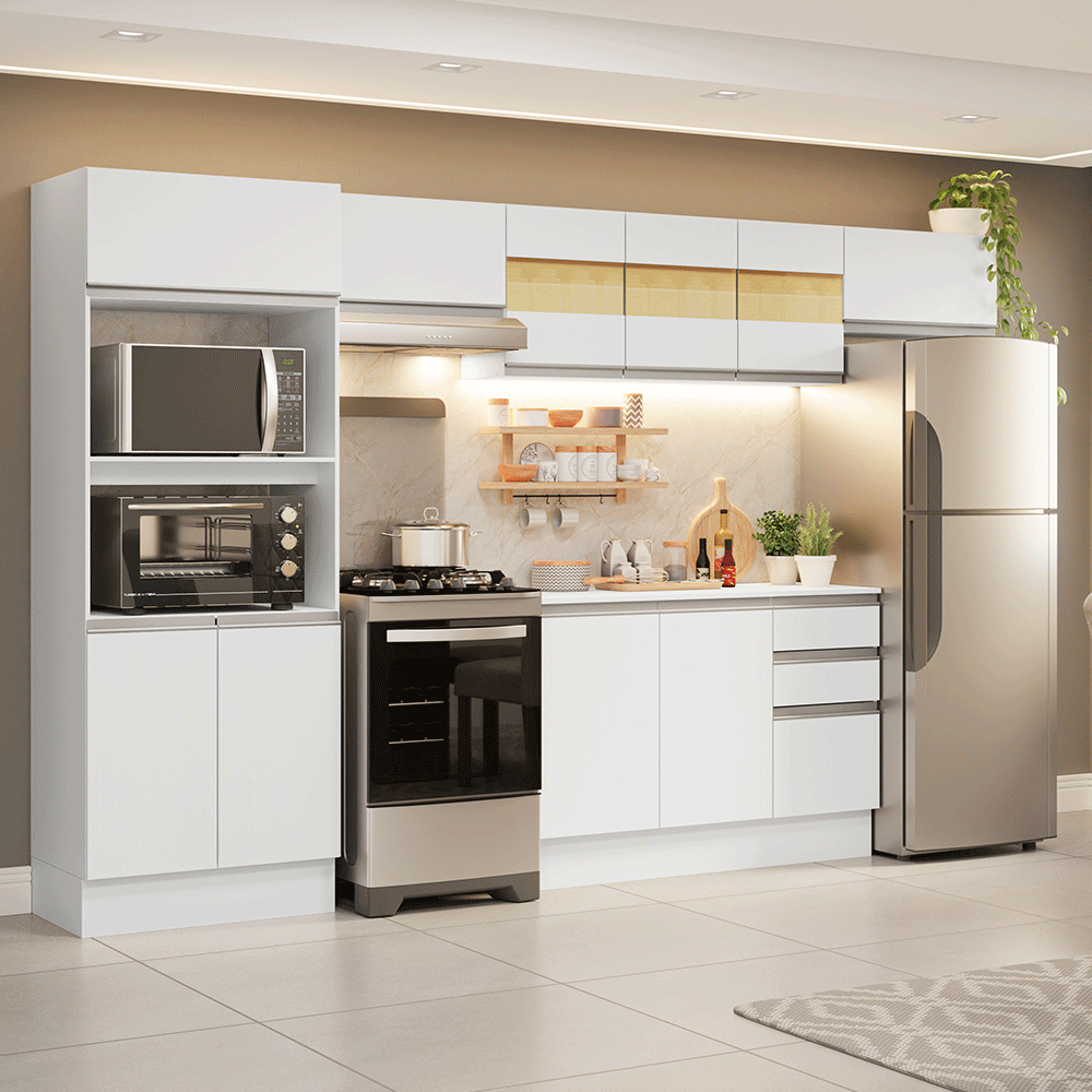 Combo de Cocina 100% MDF 310 cm Smart Blanco 01