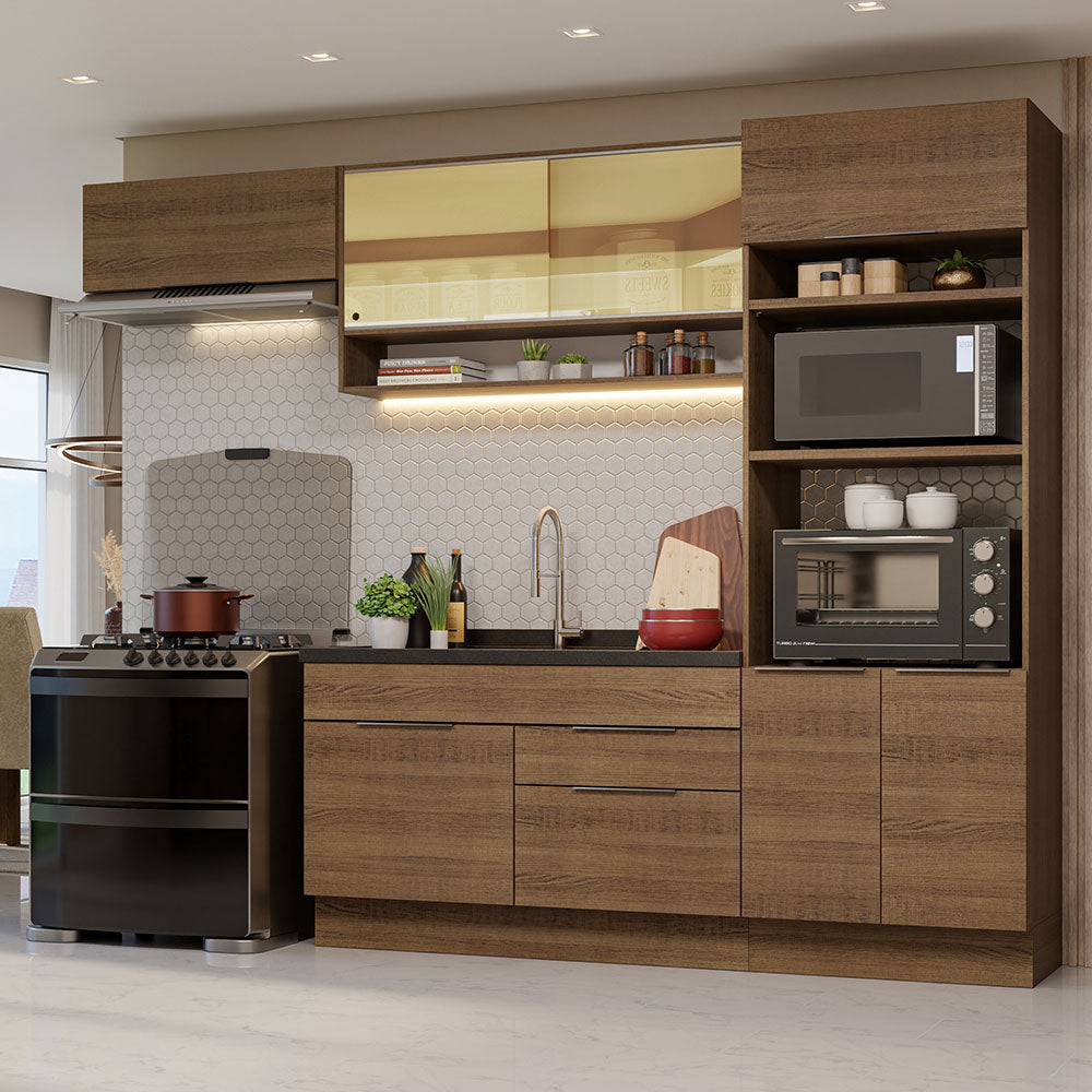Combo Completo de Cocina 270 cm Marrón Stella Madesa 09