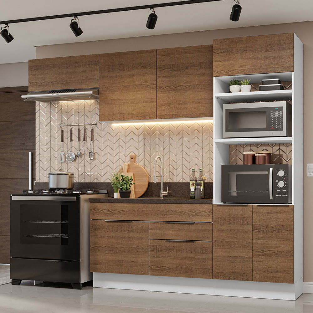 Combo Completo de Cocina 270 cm Blanco/Marrón Stella Madesa 10
