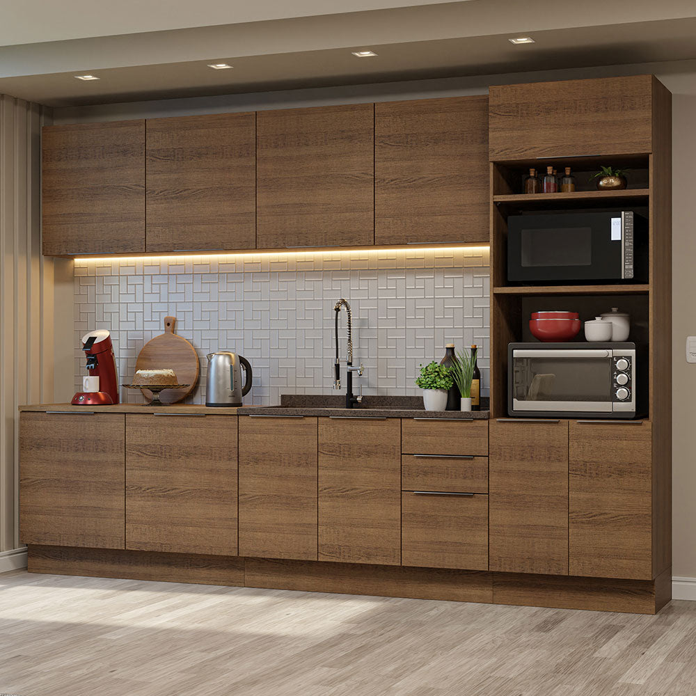 Combo Completo de Cocina 310 cm Marrón Stella Madesa 01