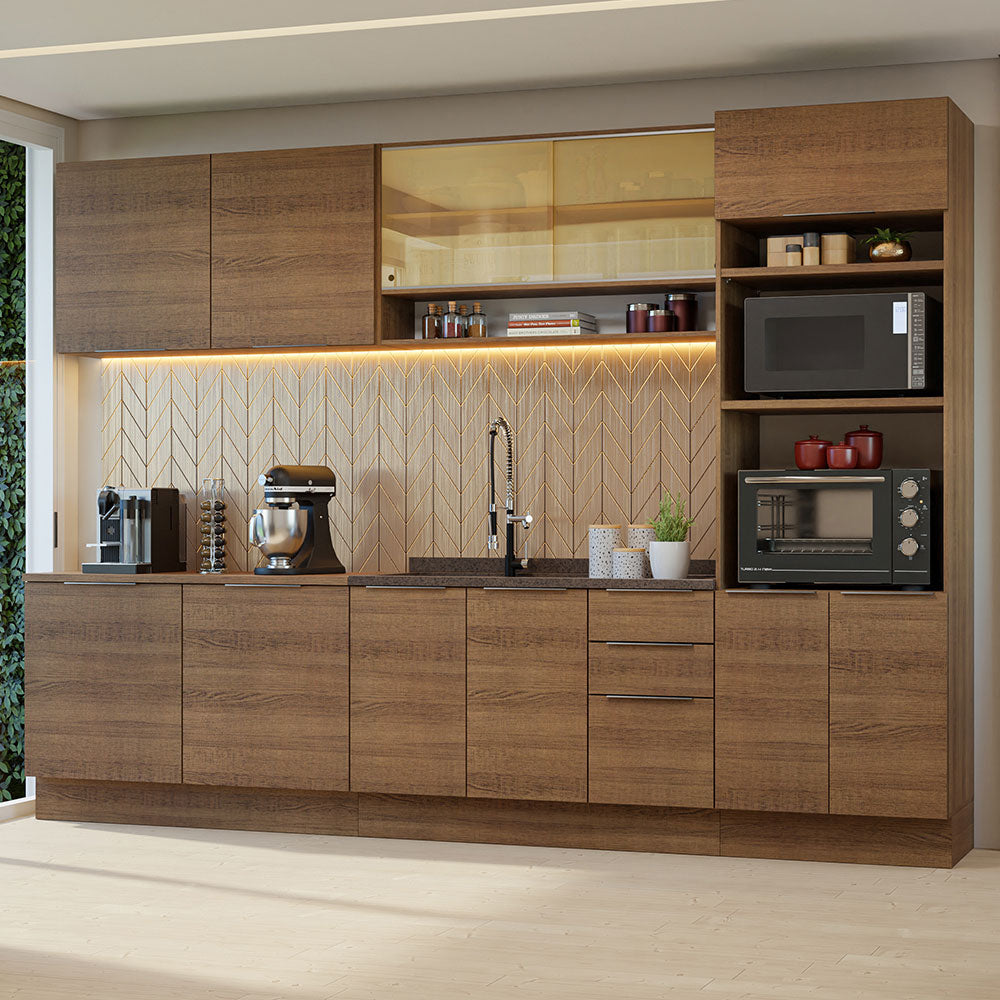 Combo Completo de Cocina 310 cm Marrón Stella Madesa 02