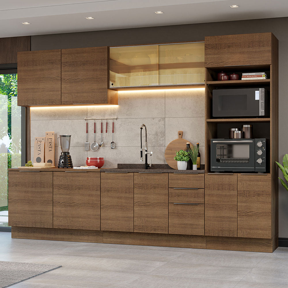 Combo Completo de Cocina 310 cm Marrón Stella Madesa 03