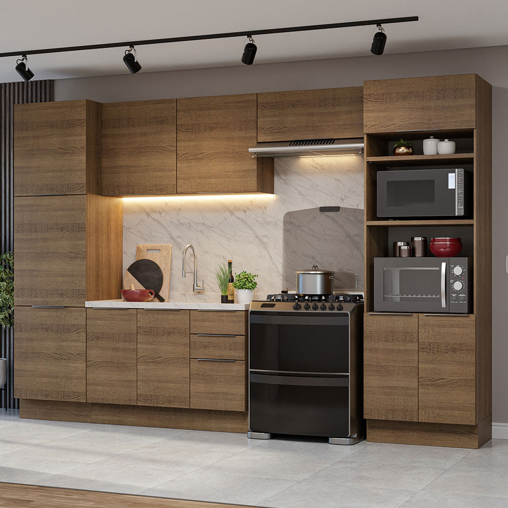 Combo Completo de Cocina 330 cm Marrón Stella Madesa 02