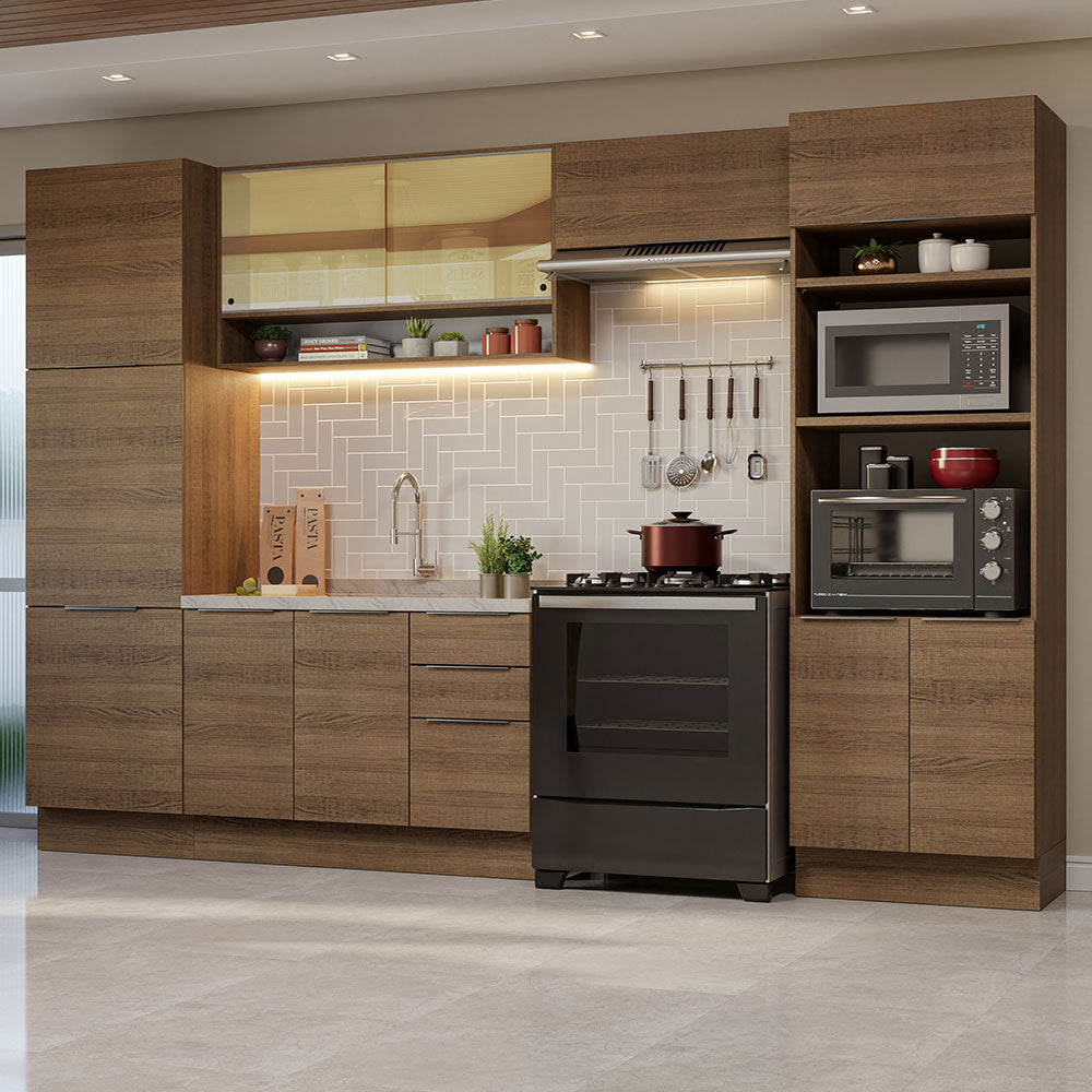 Combo Completo de Cocina 330 cm Marrón Stella Madesa 03