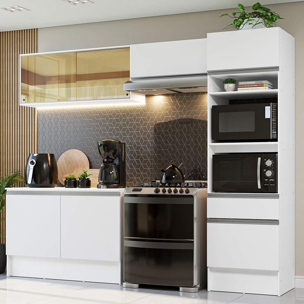 Combo Completo de Cocina 260 cm Blanco Diamante Madesa 02