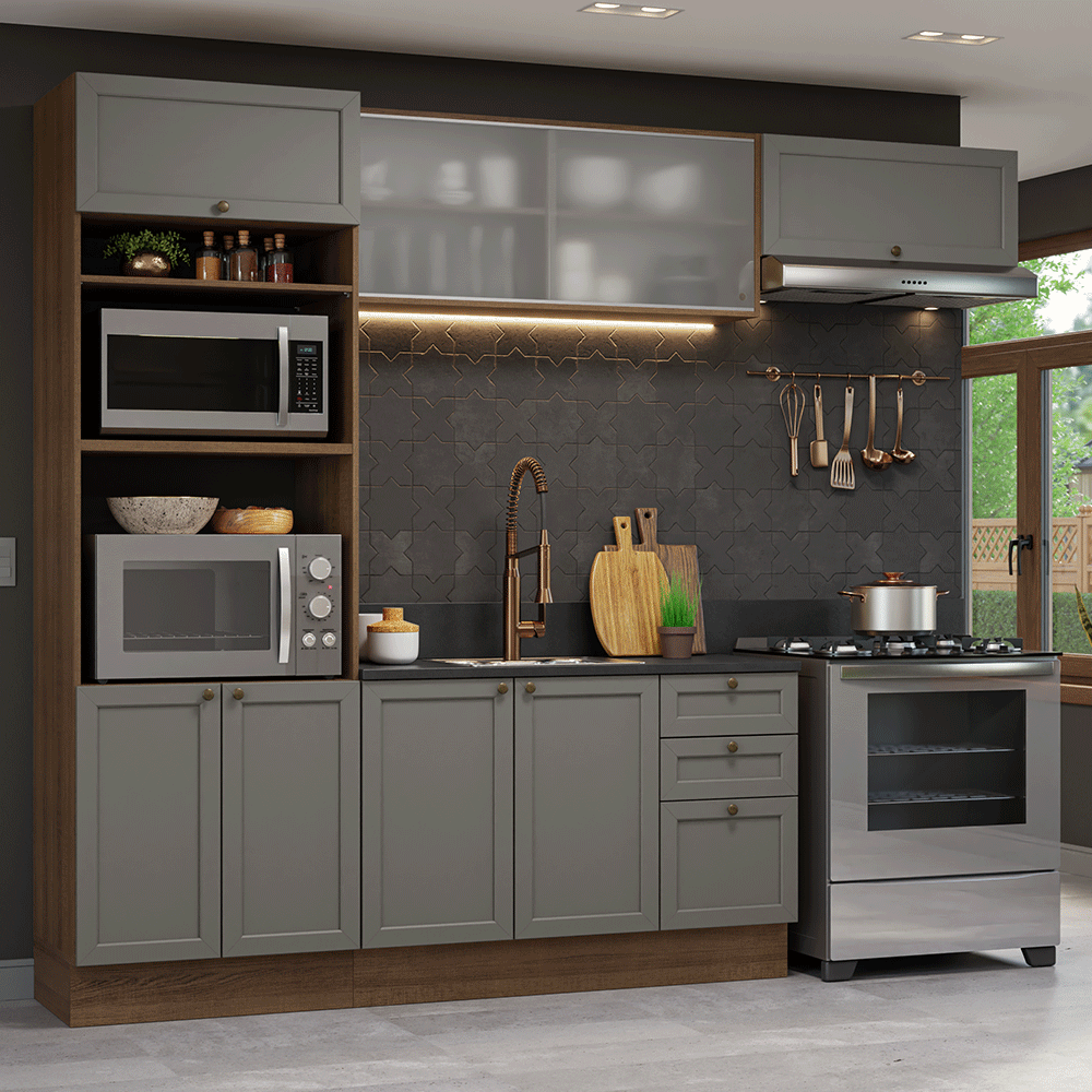 Combo de Cocina 270 cm Vik Marrón/Gris 03