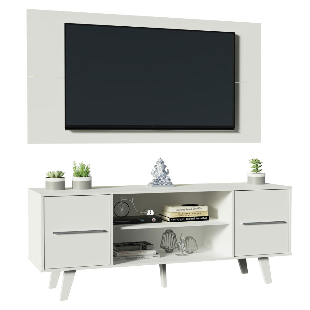 Rack para TV Madesa Copenhagen con Panel de TV hasta 55 Pulgadas Blanco