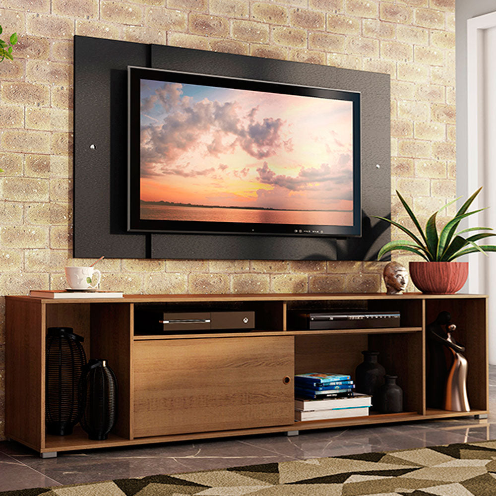 Rack Madesa Cancun con Panel para TV hasta 58 Pulgadas Marrón/Negro