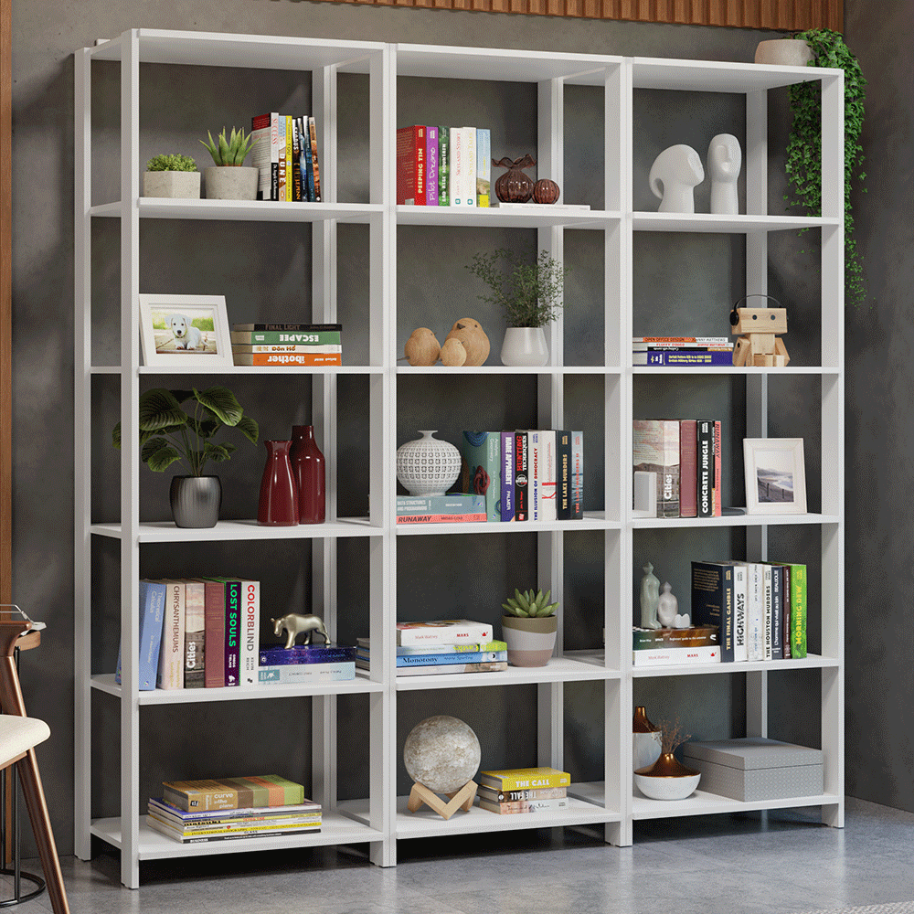 Estante Mueble Multiuso para Livros 177 cm Blanco Madesa