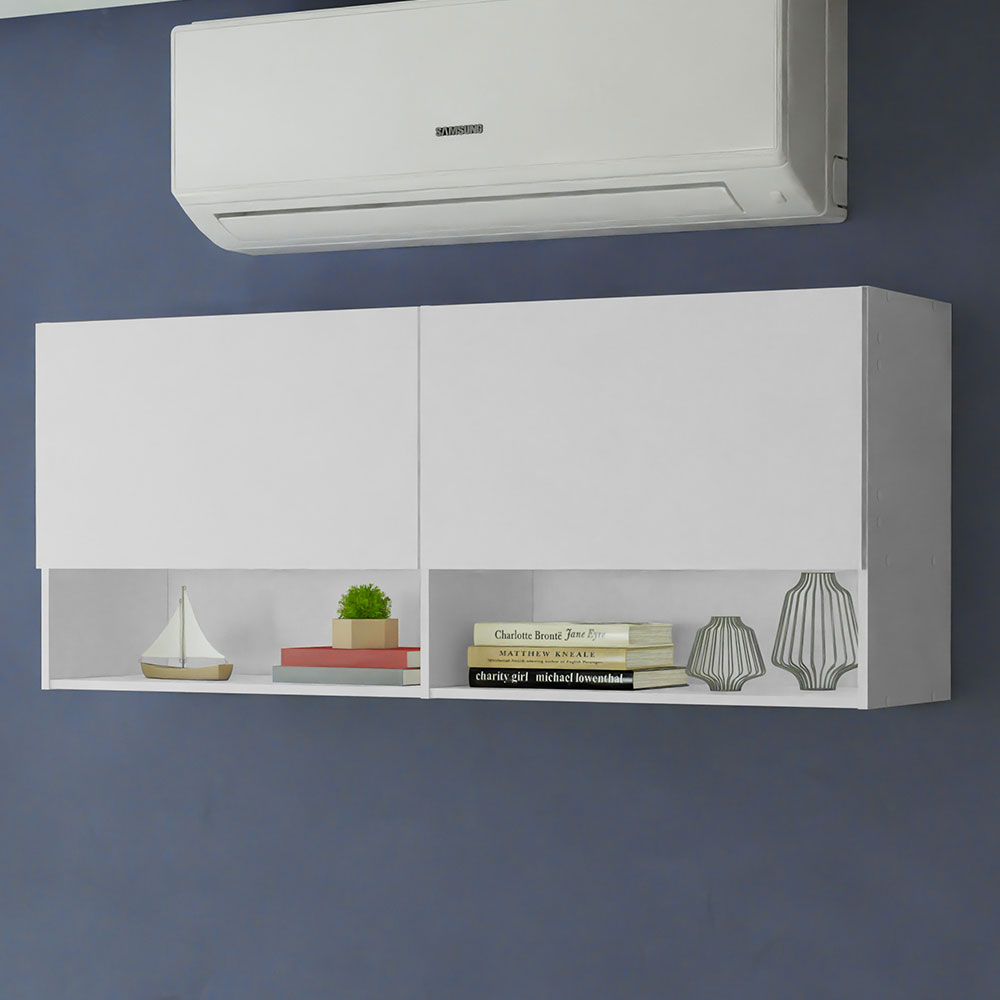 Alacena para Oficina con Nicho y Repisa 120 cm Blanco Madesa