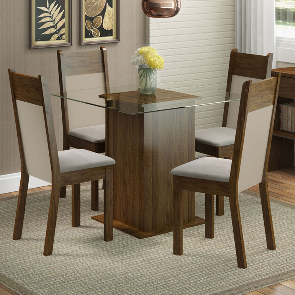 Juego de Comedor con Mesa y 4 Sillas Madesa Dallas MC