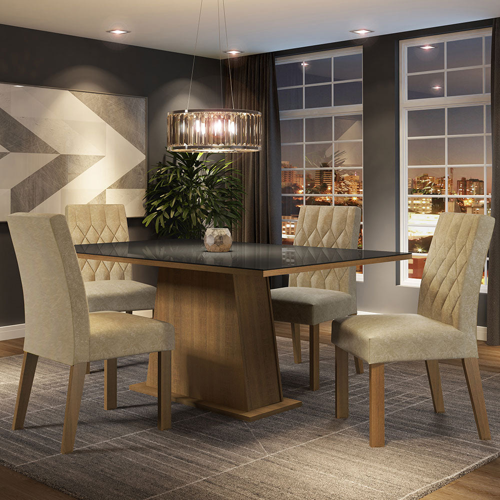 Juego de Comedor con Mesa y 4 Sillas Madesa Aryeli MP