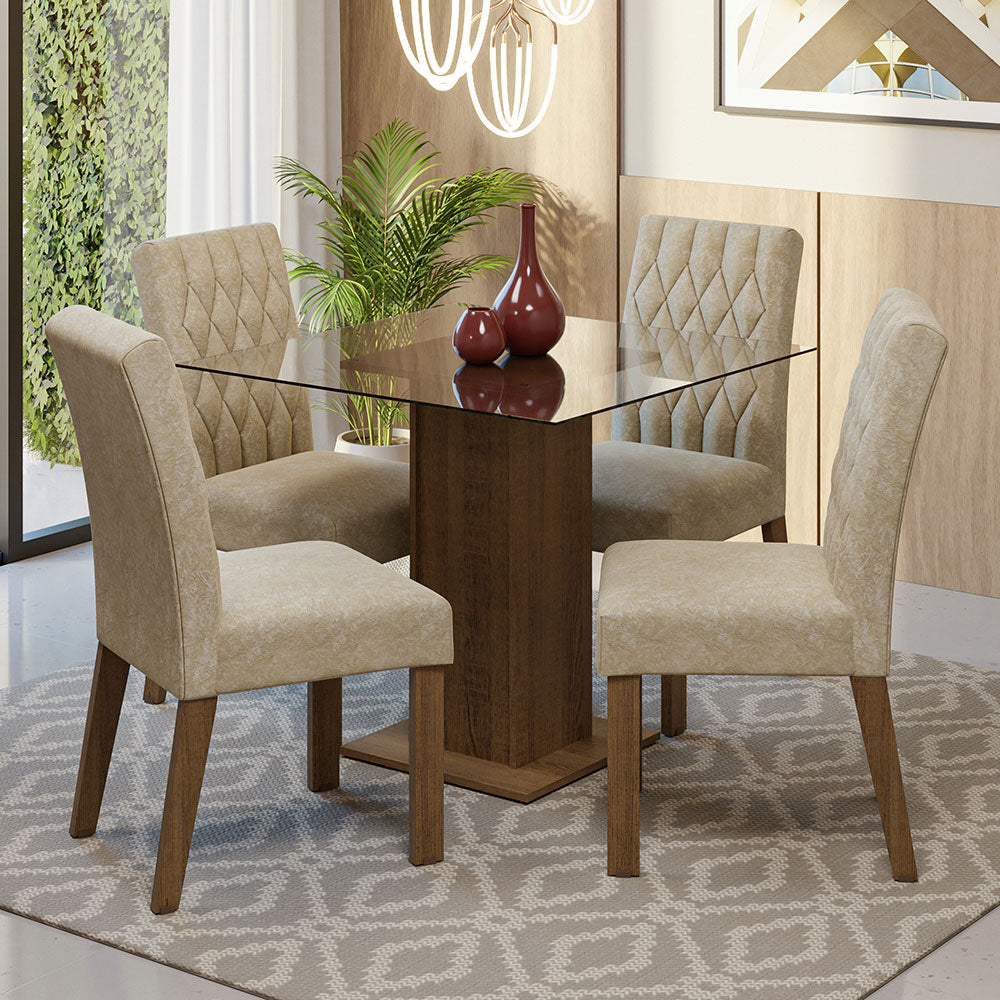 Juego de Comedor con Mesa y 4 Sillas Madesa Noemi MI