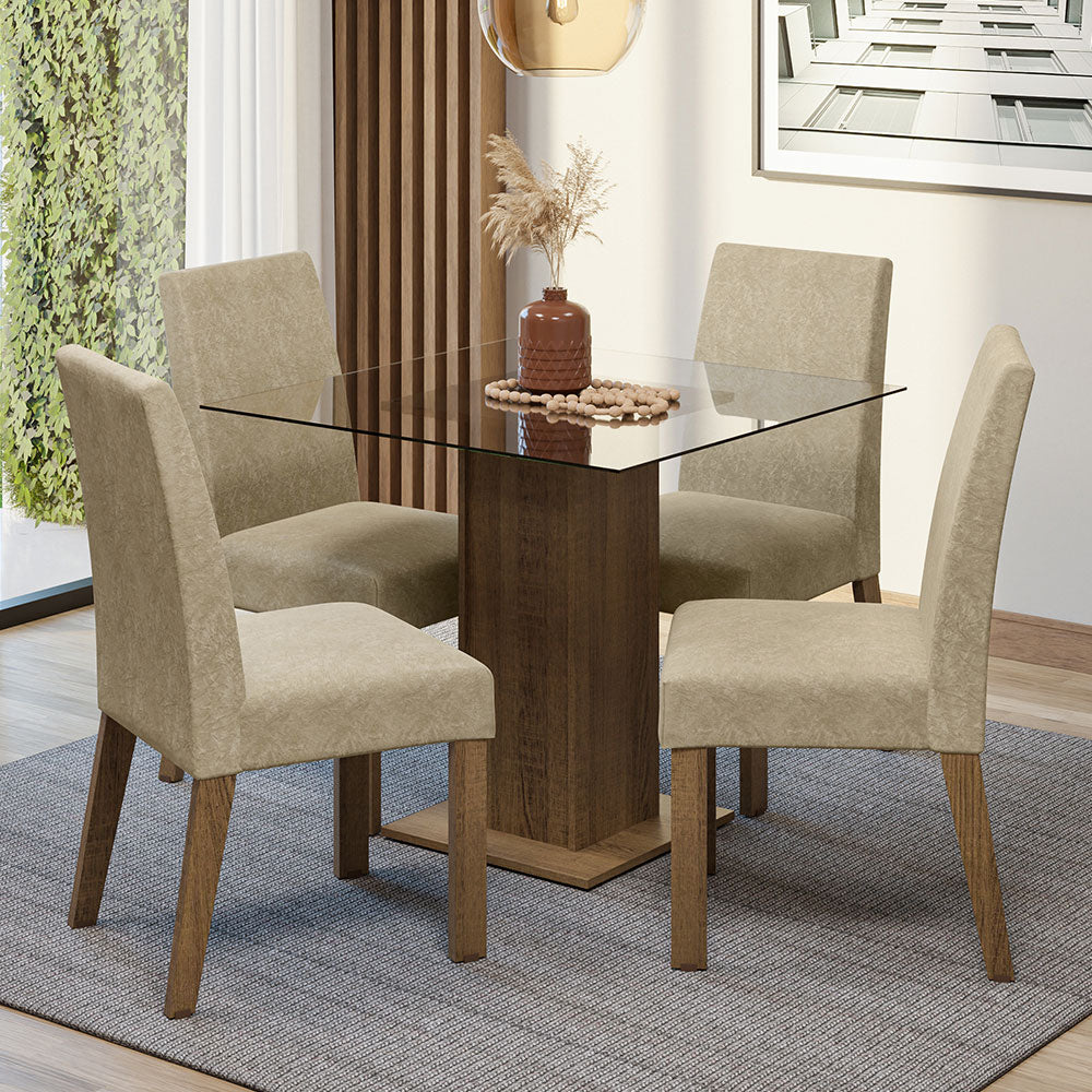 Juego de Comedor con Mesa y 4 Sillas Madesa Hiedra MI