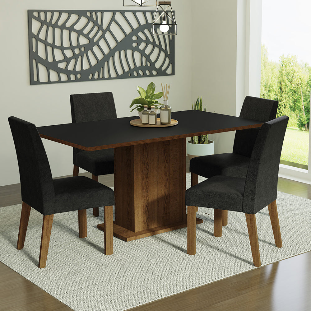 Juego de Comedor con Mesa y 4 Sillas Madesa Oxford Keila MN