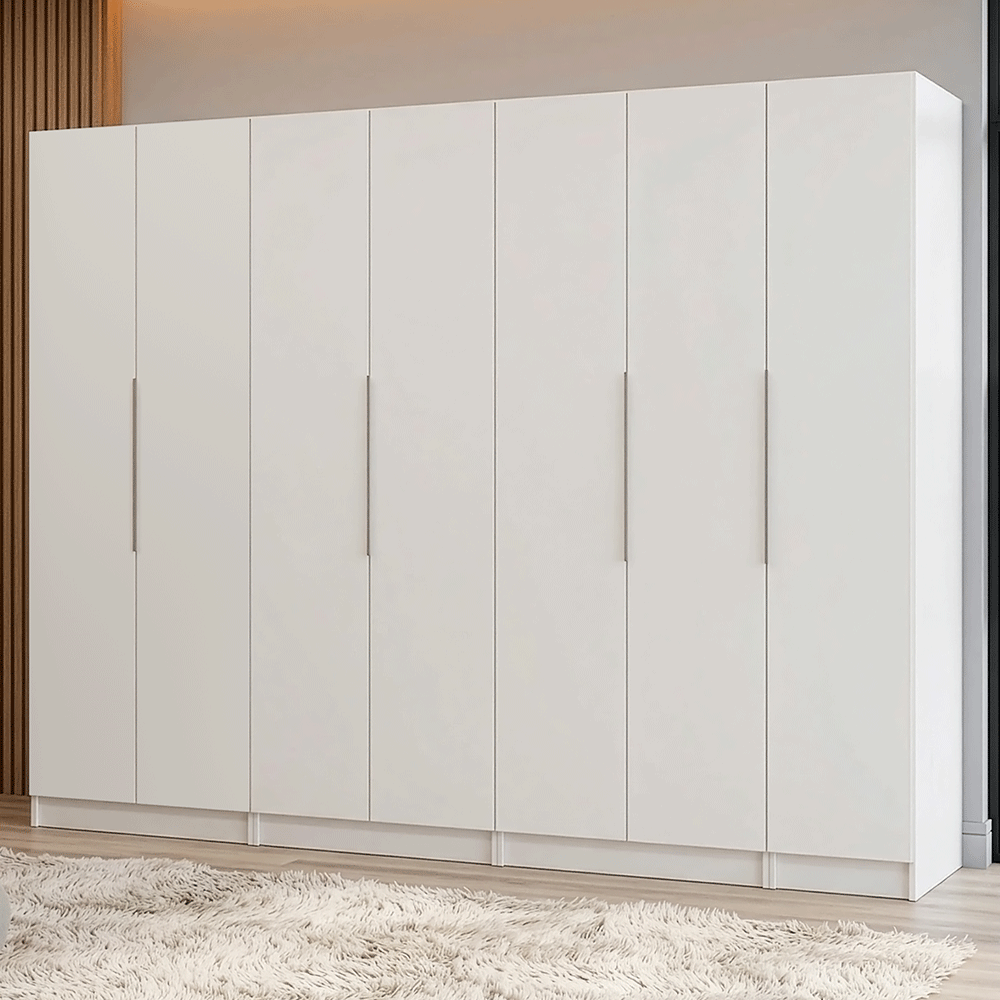 Placard Modular 280 cm 7 Puertas 4 Cajones Blanco Neo Madesa 01