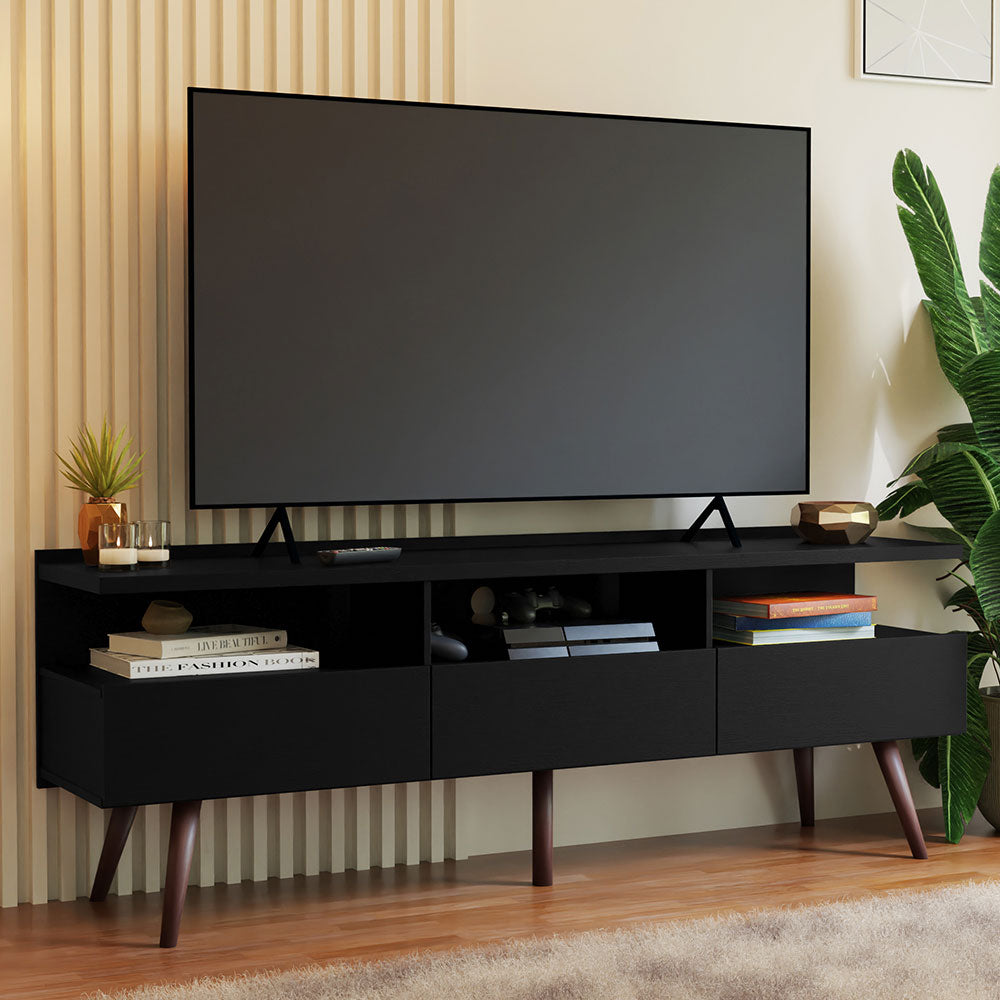 Rack para TV hasta 65 Pulgadas con patas Retro Negro Londres Madesa