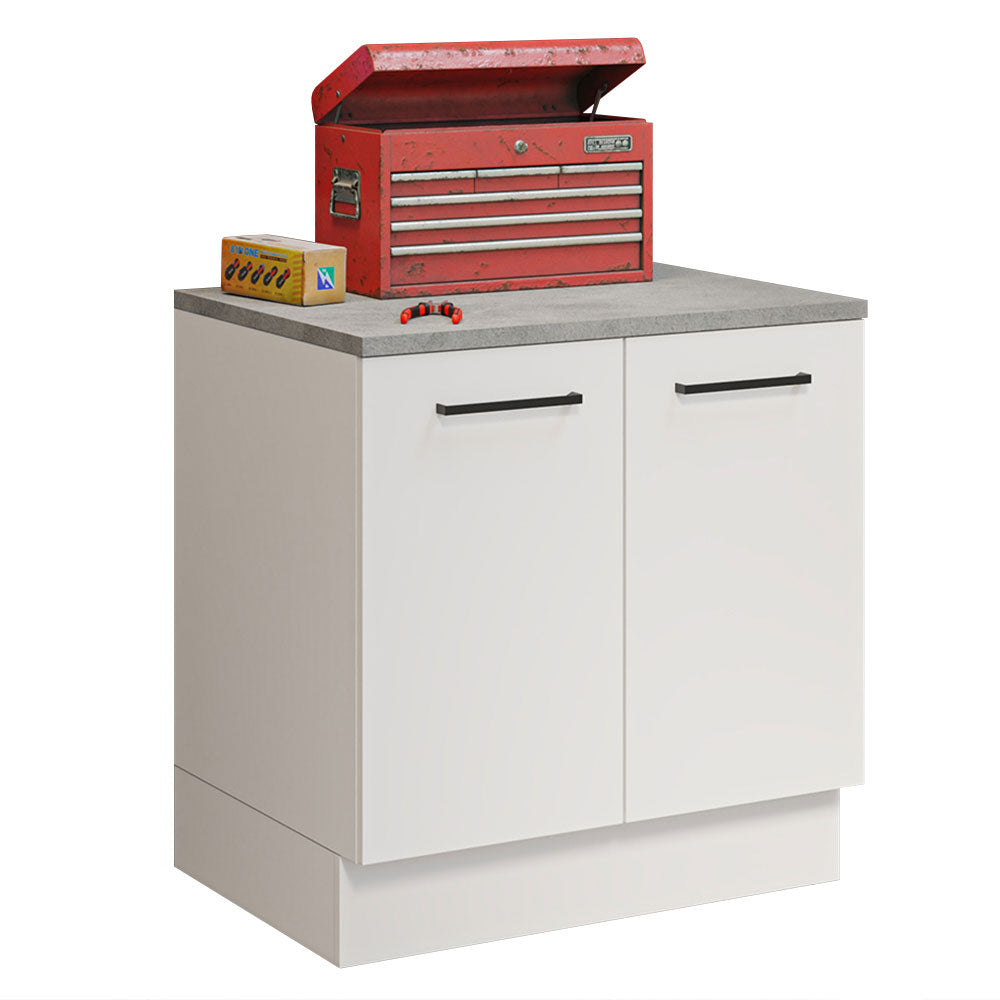 Bajo Mesada Multiuso Garaje 80cm (con Tapa) Blanco