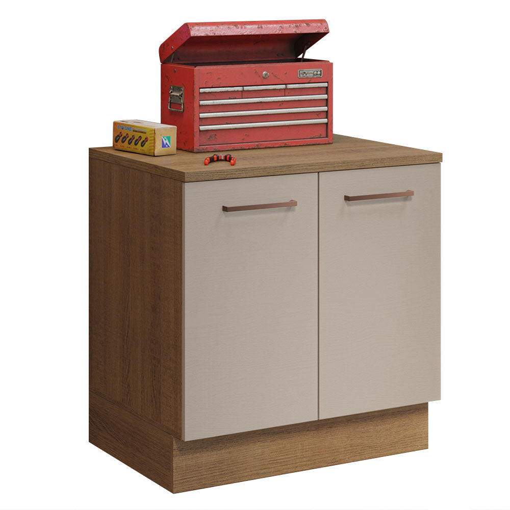 Bajo Mesada Multiuso Garaje 80cm (con Tapa) Marrón/Crema