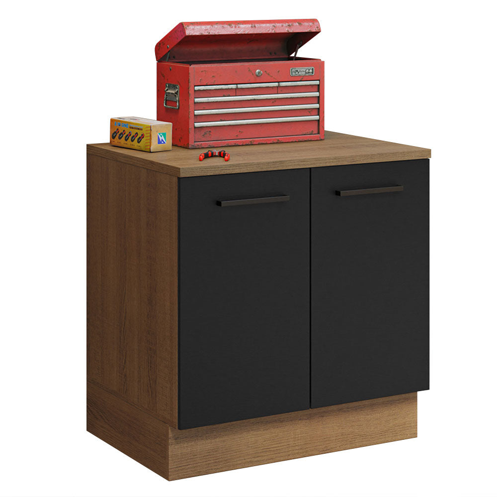 Bajo Mesada Multiuso 80cm 2 Puertas Marrón/Negro Agata Madesa