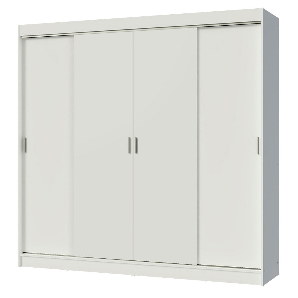 Placard Ropero Matrimonial Madesa Austin 4 Puertas Corredizas 3 Cajones Blanco