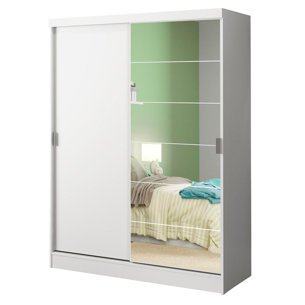 Placard Infantil Nick 2 Puertas Corredizas con Espejo Blanco