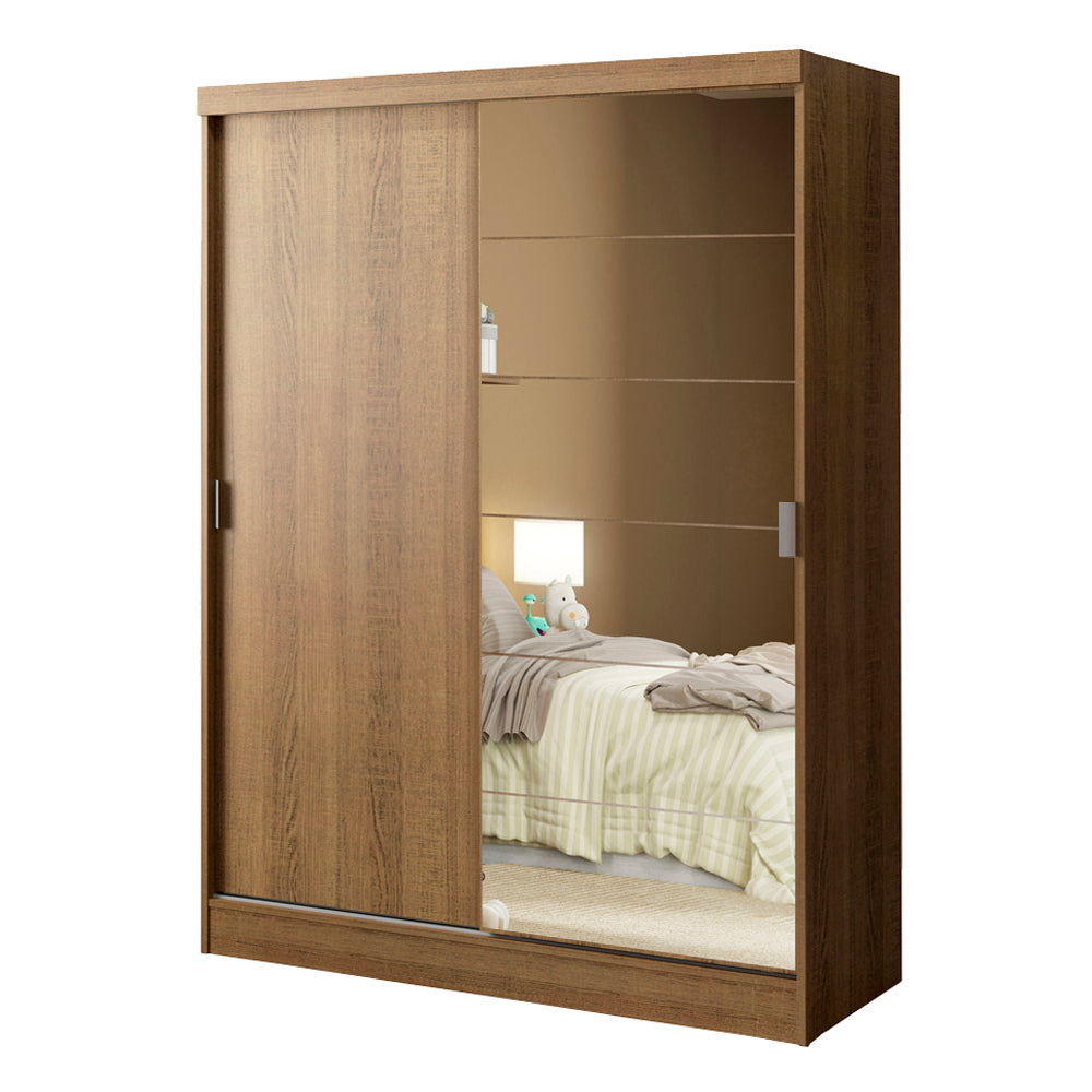 Placard Infantil Nick 2 Puertas Corredizas con Espejo Marrón