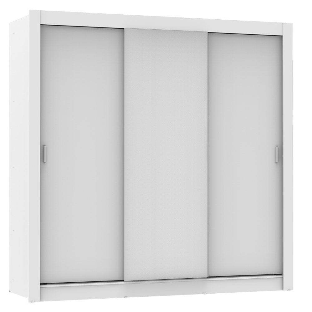 Placard Matrimonial Lyon Plus 3 Puertas Corredizas 4 Cajones Blanco