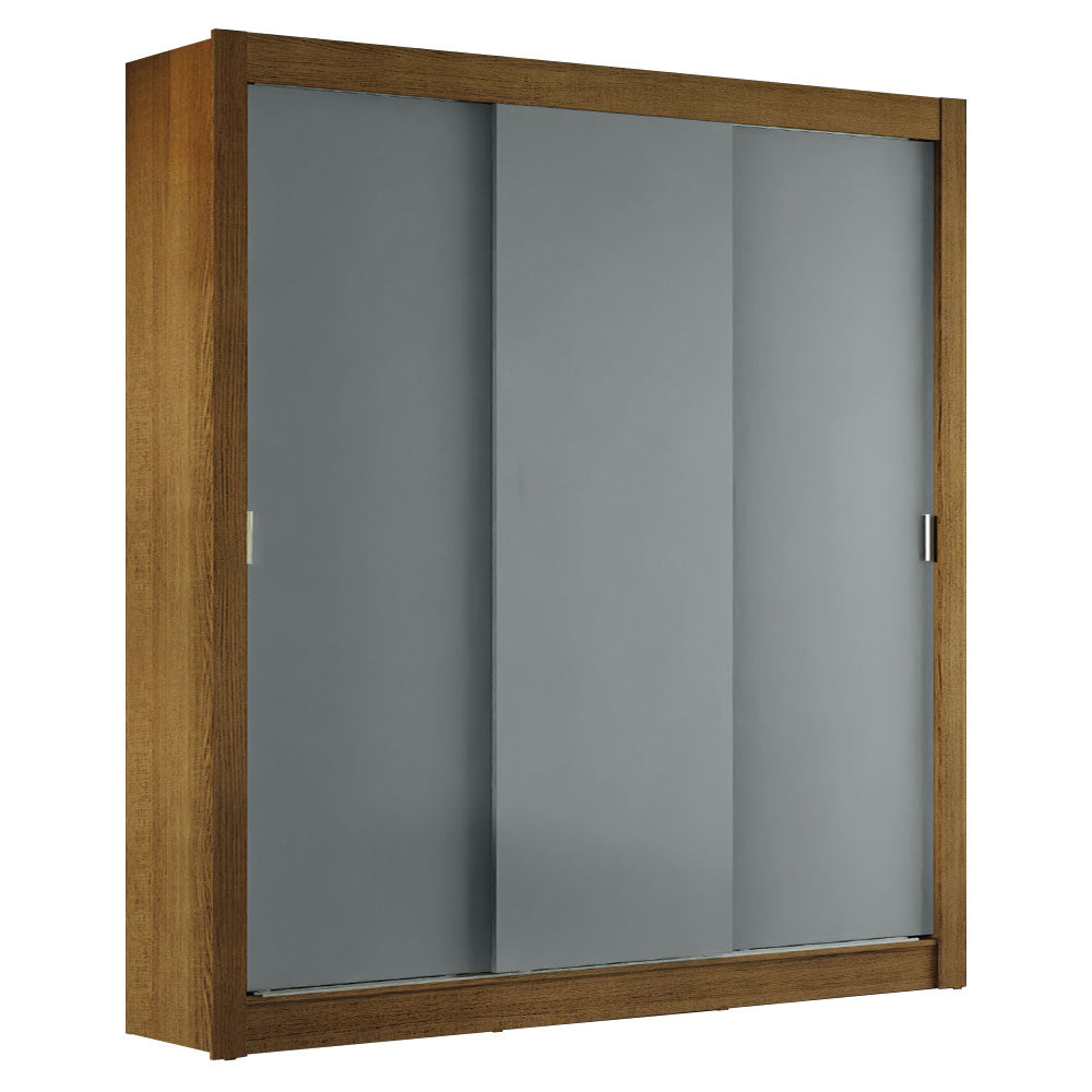 Placard Matrimonial 3 Puertas Corredizas Marrón/Gris Monaco