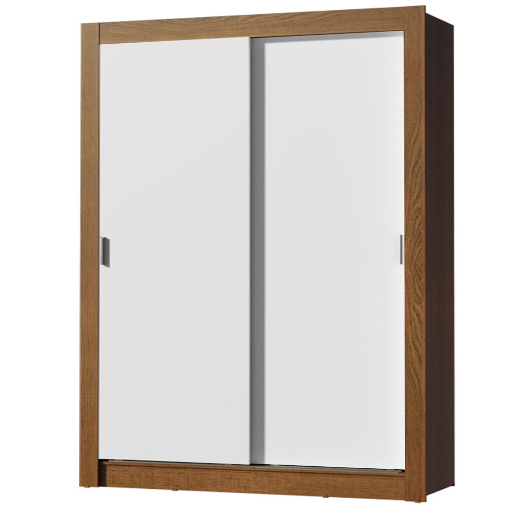 Placard Soltero Dallas 2 Puertas Corredizas 2 Cajones Marrón/Blanco