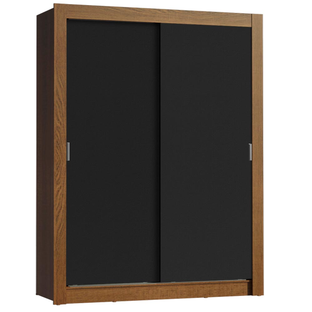 Placard Soltero Dallas Plus 2 Puertas Corredizas 4 Cajones Marrón/Negro