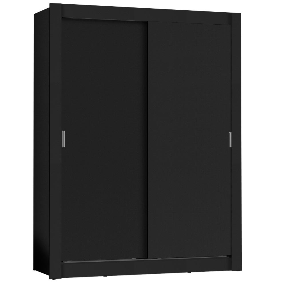 Placard Soltero Dallas 2 Puertas Corredizas 2 Cajones Negro
