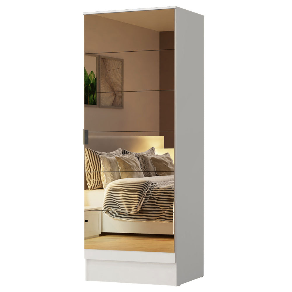 Zapatero 1 Puerta con Espejo Blanco