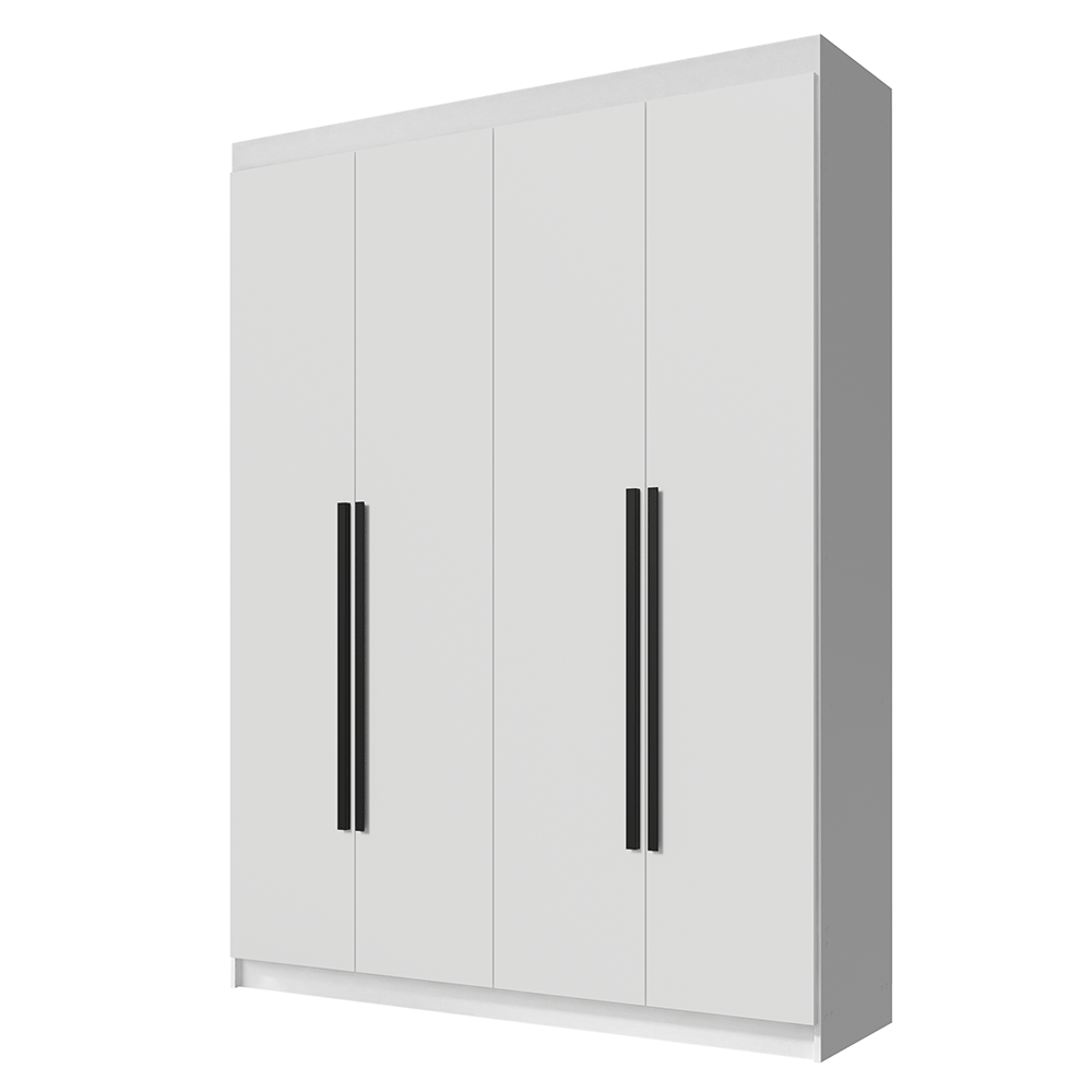 Placard Individual 4 Puertas Batientes Blanco/Blanco/Negro Venus Madesa