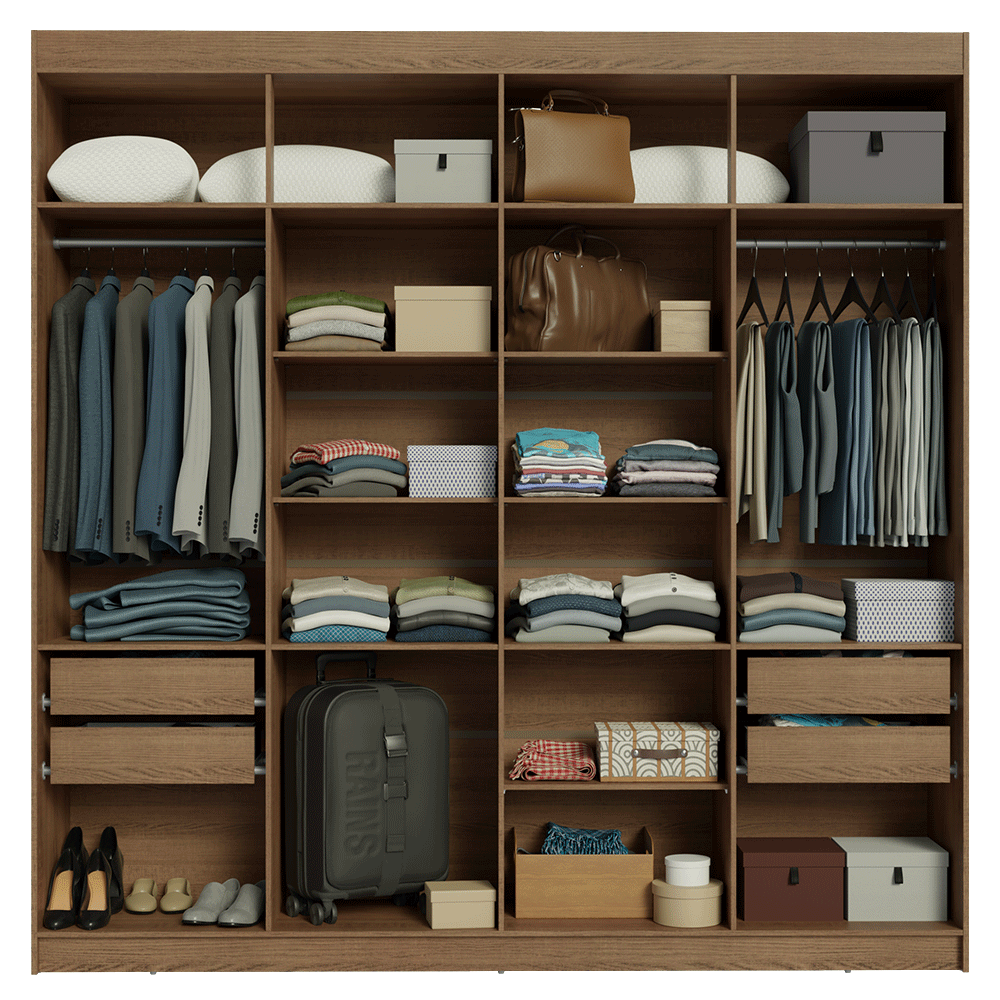 Placard Closet 4 Cajones 216 cm Marrón Venus Madesa