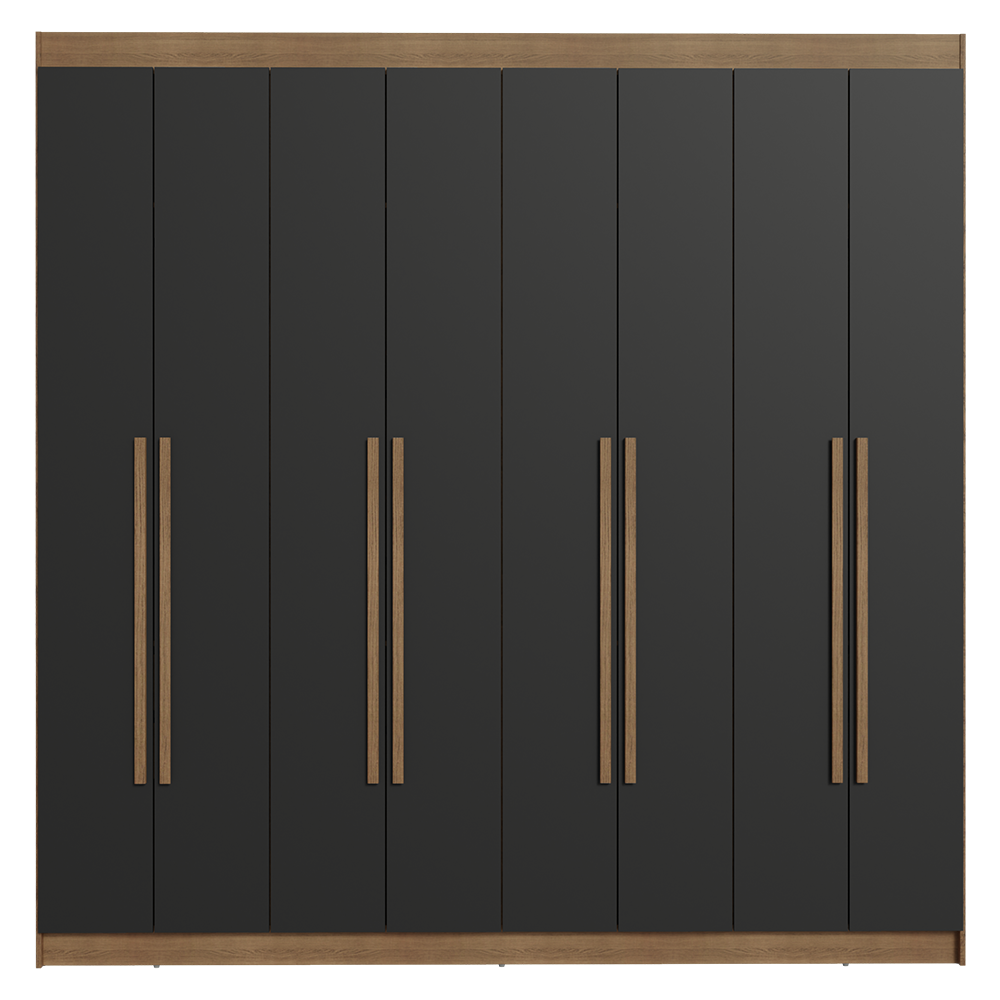 Clóset Matrimonial Venus 8 Puertas Batientes Marrón/Negro