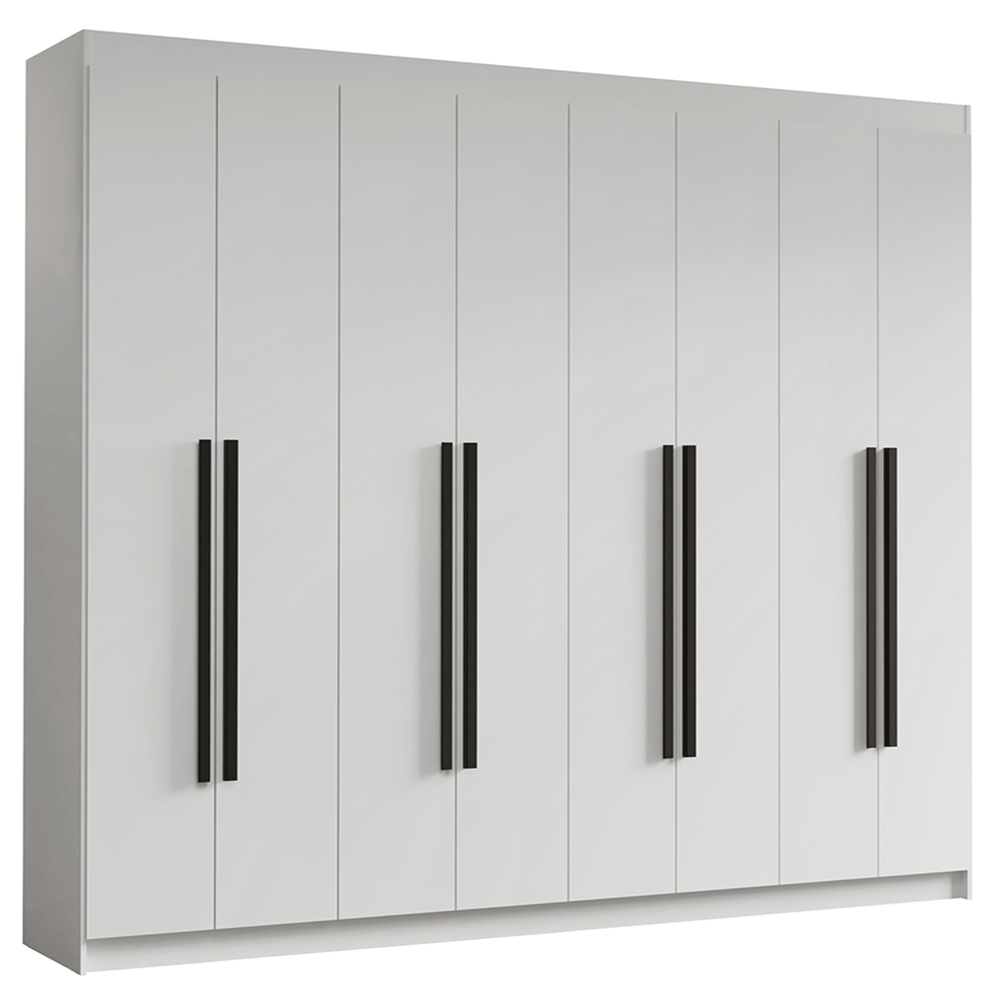 Placard Matrimonial 216 cm 8 Puertas Batientes Venus Blanco/Blanco/Negro
