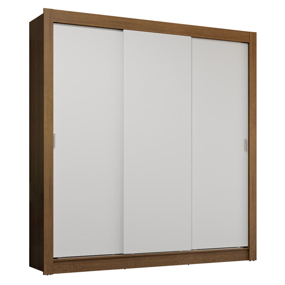 Placard Matrimonial 3 Puertas Corredizas 4 Cajones Marrón/Blanco Sublime Plus