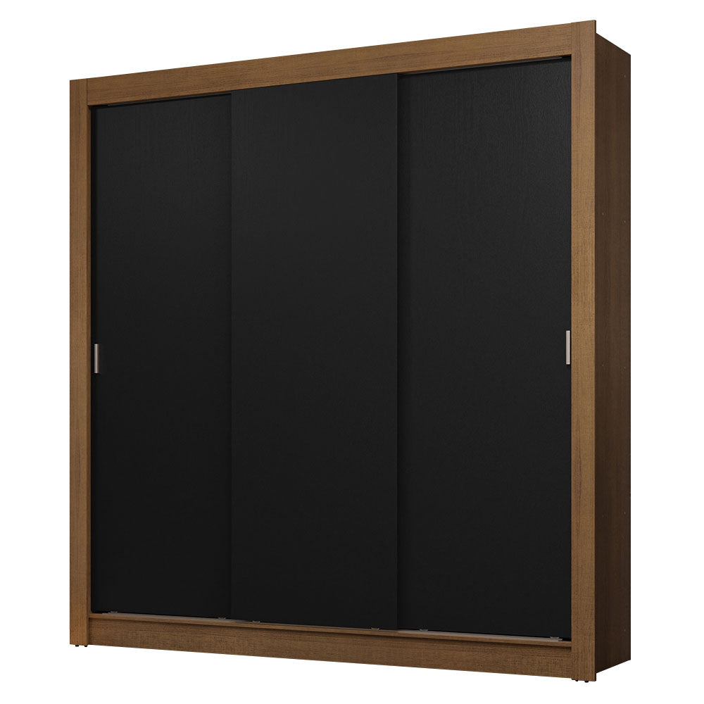 Placard Matrimonial 3 Puertas Corredizas Marrón/Negro Sublime