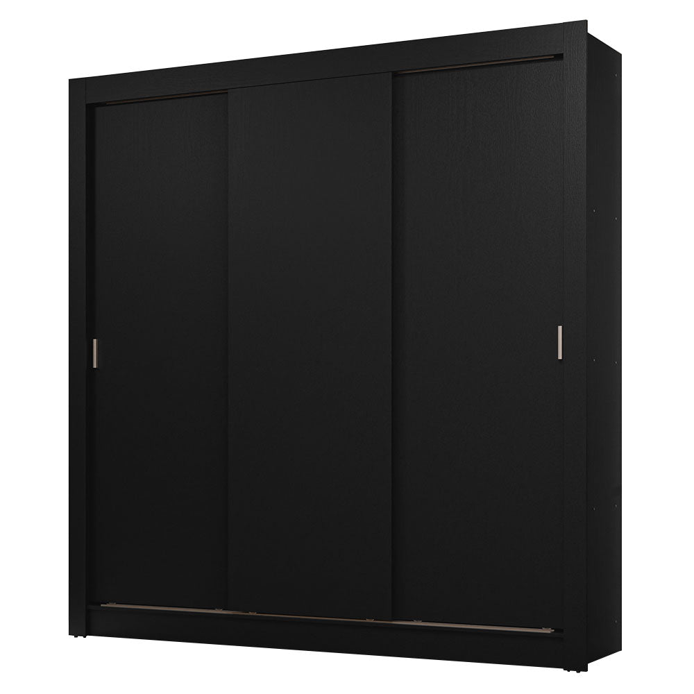 Placard Matrimonial 3 Puertas Corredizas 2 Cajones Negro Sublime