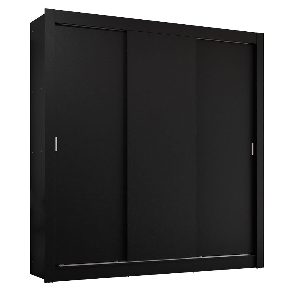 Placard Matrimonial 3 Puertas Corredizas 4 Cajones Negro Sublime Plus