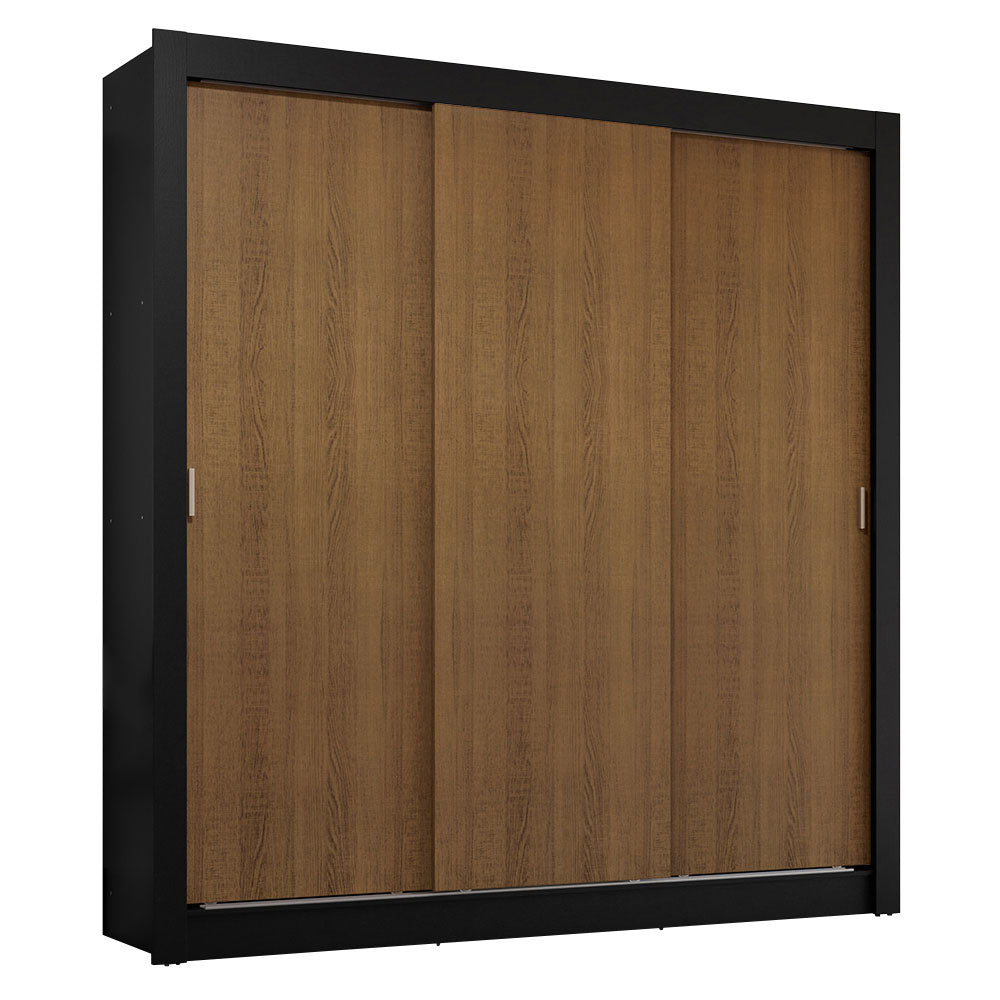 Placard Matrimonial 3 Puertas Corredizas Negro/Marrón Sublime Plus